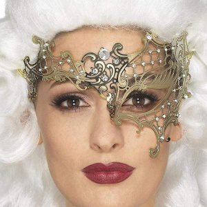 Deluxe Metall Filigran Half Eye Maske | Deluxe metallfiligran halv øyemaske - carnivalstore.de