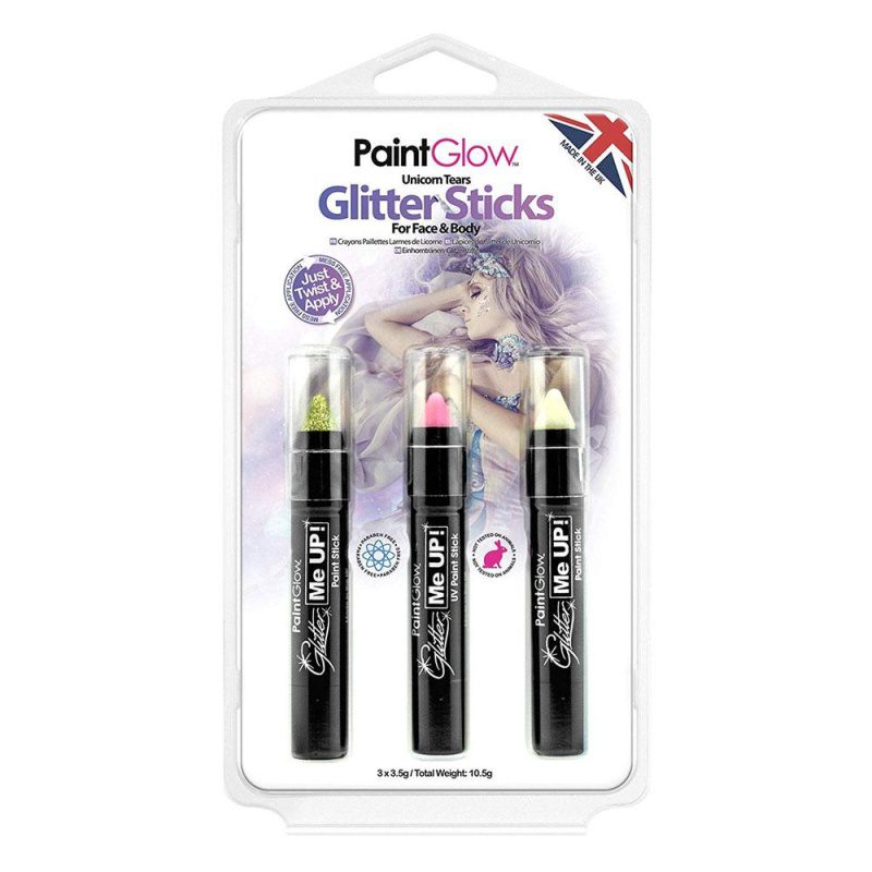 PaintGlow Unicorn Tears Glitter Sticks för Gesicht och Körper | PaintGlow Unicorn Tears Glitter Sticks för ansikte och kropp - carnivalstore.de