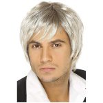 Herren Boy Band Perücke, One Size | Boy Band Pruik Blond Bruin Kort Stijl - carnavalstore.de