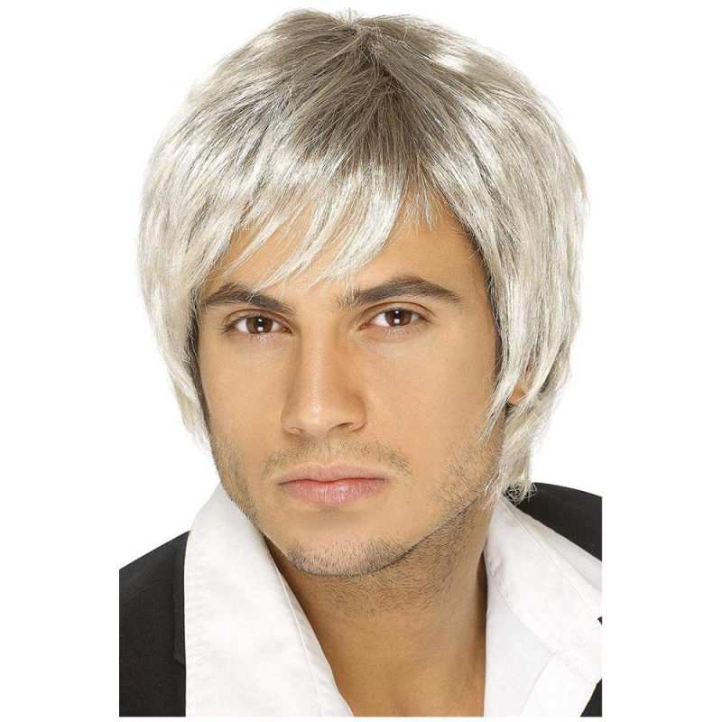 Herren Boy Band Perücke, One Size | Boy Band Wig Blonde Brown Short Style - carnivalstore.de