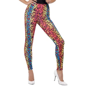 Damen Neon Leoparden Print Leggings | Neon Leopard Print Leggings Multi Coloured - carnivalstore.de
