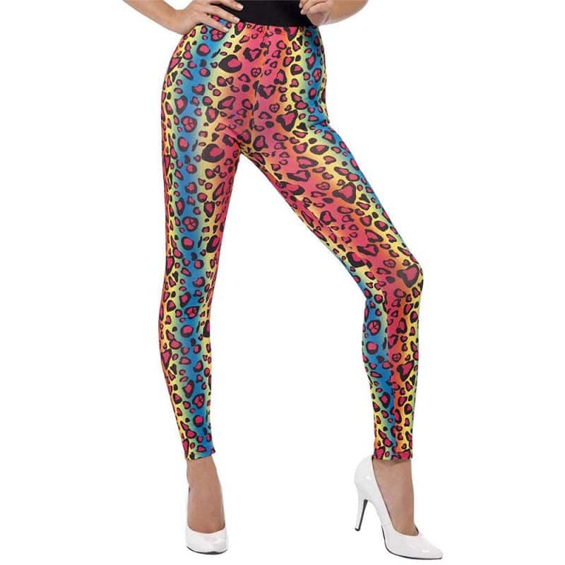 Damen Neon Leoparden Legíny s potlačou | Viacfarebné legíny s neónovým leopardím vzorom - carnivalstore.de