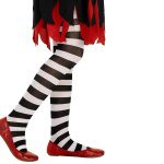 Tights Black and White Striped | Tights Black & White - carnivalstore.de