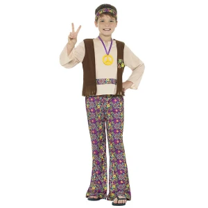 Hippie-Kostüm für Kinder | Hippie Jongenskostuum Veelkleurig - carnavalstore.de