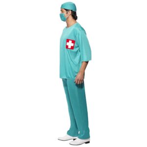 Herren Chirurg Kostüm | Surgeon Costume Green With Tunic Trousers - carnivalstore.de