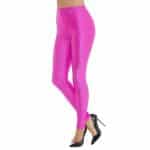 Damen 80er Jahre Disko Elastan legging | 80s Disco Spandex Legging Neon Roze - carnavalstore.de