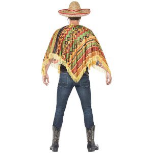 Herren Poncho Sofort Kit | Poncho Moustache Orange - carnivalstore.de