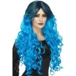 Peluca Gothic Glamour Azul Eléctrico Con Roo Oscuro - carnivalstore.de