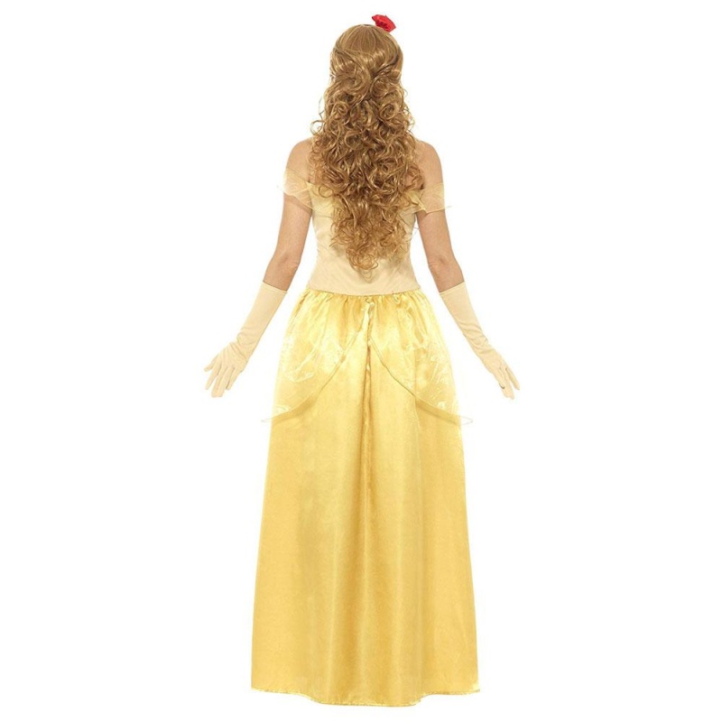 Damen Goldene Prinzessin Kostüm | Zlatá princezna Kostým Zlatá s dlouhými šaty - carnivalstore.de