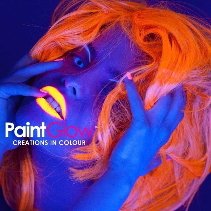 PaintGlow, neonowa pomadka UV, żel, 5g | PaintGlow, neonowa szminka UV, żółta, 5g - carnivalstore.de
