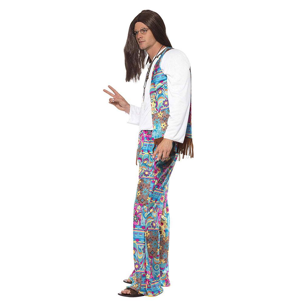 Uomo 1960s 60s Hippy Costume Uomo 60's Hippie Vestito Da Smiffys