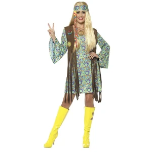 Damen 60er Jahre Hippie Chick Kostüm | Jaren 60 Hippie Chick Kostuum - carnavalstore.de