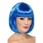 Damen Party Perücke, Bob mit Pony Blau | Partyrama Peruk 12 Inch Blue Short Bob With Frin - carnivalstore.de