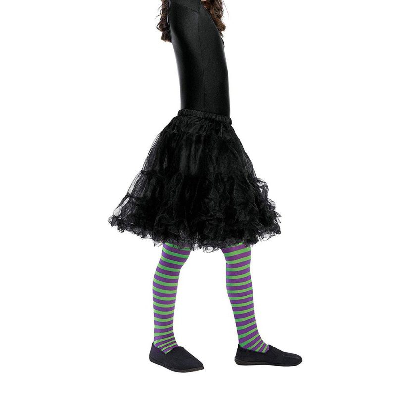 Kinder Mädchen Hexen Strumpfhose Lila und Grün | Wicked Witch Collant Bambino Verde e Viola - carnivalstore.de