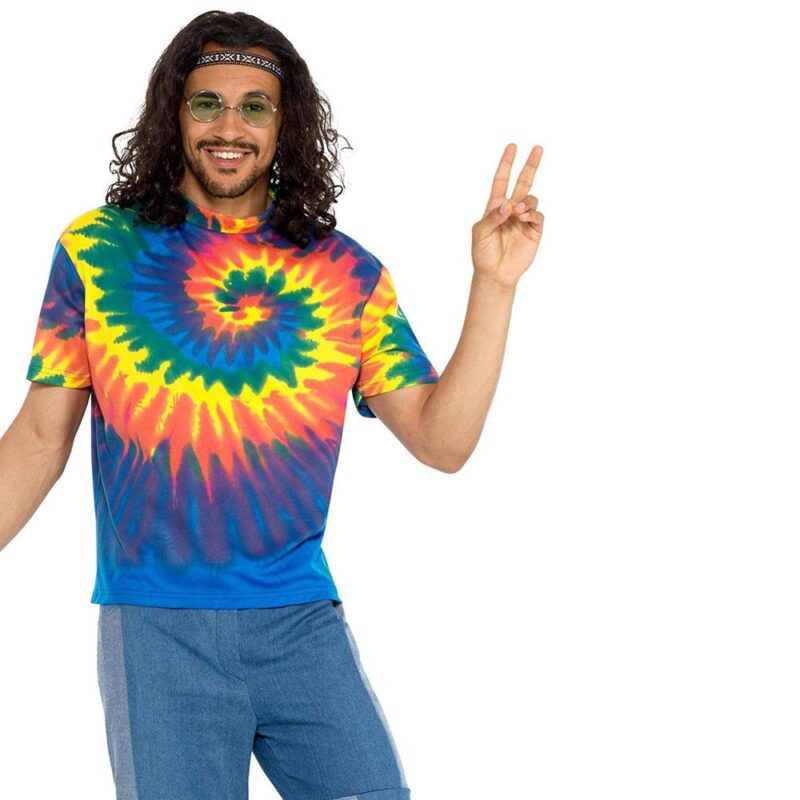 1960er Tie Dye T-shirt | Jaren 1960 Tie Dye T-shirt Veelkleurig - carnavalstore.de