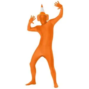 Second Skin Kostüm Stretchanzug ORANGE Pantomima | Second Skin Suit Orange With Bumbag Conceal - carnivalstore.de