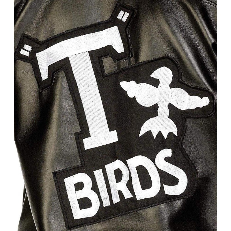 T-Bird Jacke Schwarz med Grease-Logo | Grease T Birds Jakke Svart Med Logo - carnivalstore.de