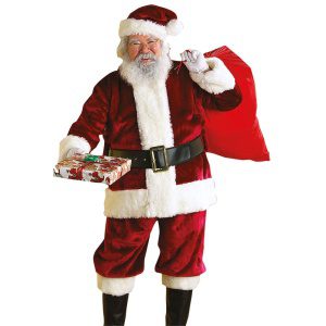 Erwachsene Standardgröße Crimson Regentschaft Plüsch Weihnachtsmann Anzug | Deluxe Crimson Prem Santa - carnivalstore.de
