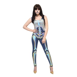 Damen Sexy Skelett Kostüm | Sexy skjelettkostyme Blå Med Bodysuit - carnivalstore.de