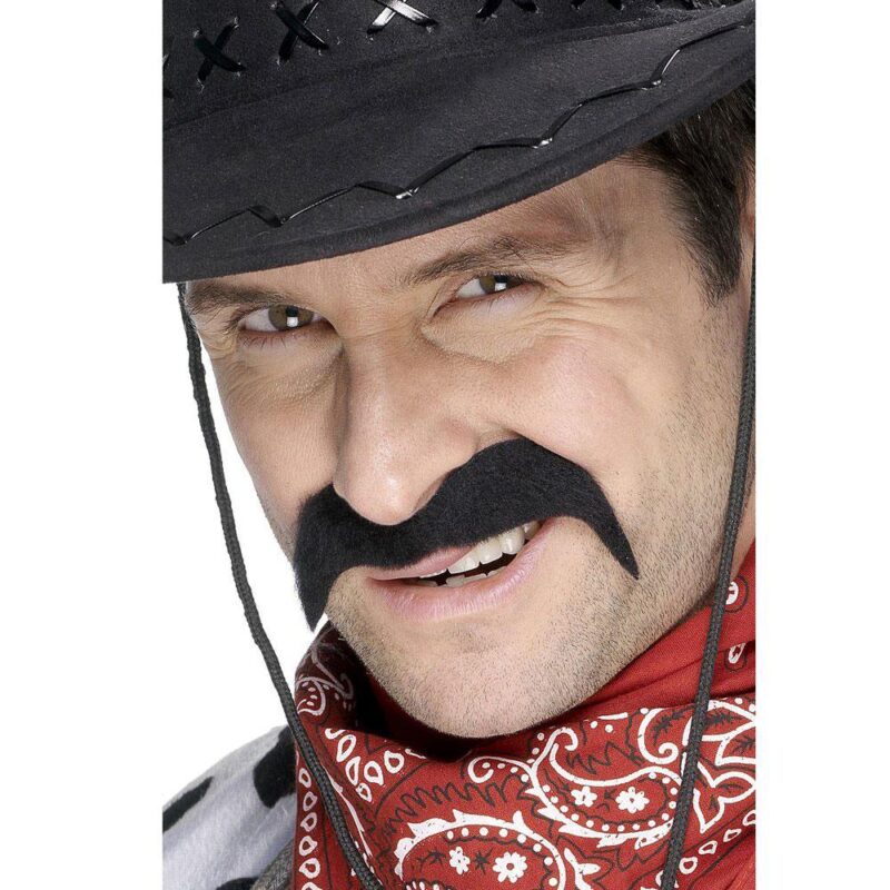 Cowboy Tash itseliimautuva Schwarz | Cowboy Tash Black itseliimautuva - carnivalstore.de