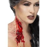 Aufgeschlitzte Kehle, Wunden-Aufkleber și Fake-Blut | Tales Of Old England Slash Throat Make-Up - carnivalstore.de