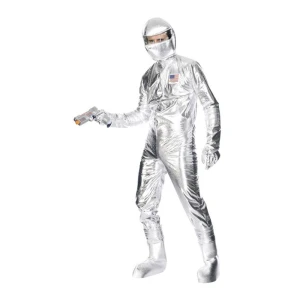 Raumfahrer-Kostüm Silber | Stříbrný kostým vesmírného muže s kapucí kombinézy - carnivalstore.de