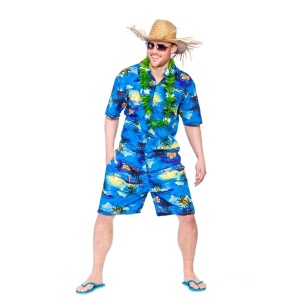 Hawaiian Party Guy - Blue Palm - Karneval Store GmbH