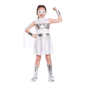 Super Hero Girl (weiß) - Barnekostüm | Super Hero - Hvit - carnivalstore.de