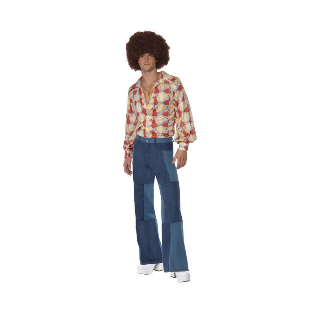 Mens Patchwork Flares, Denim Look - carnivalstore.de