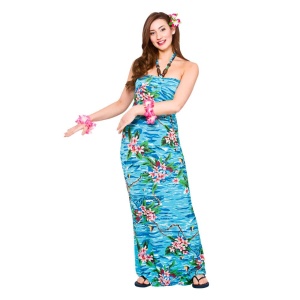 Damen Maxi Orchidee Ozean Kleid | Hawaii Maxi Dress Orchid Ocean - Carnival Store GmbH