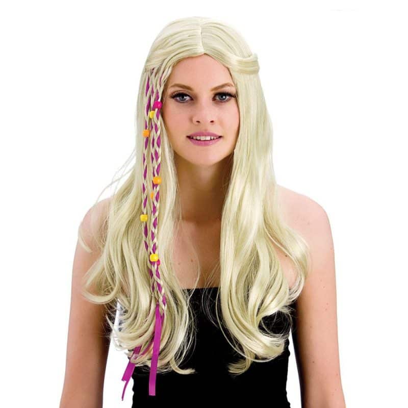 Groovige Hippie Perücke (Blond) - carnivalstore.de