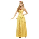 Damen Goldene Prinzessin Kostüm | Golden Princess Costume Gold With Long Dress - carnivalstore.de
