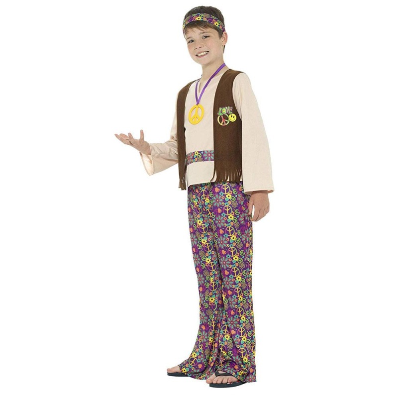 Hippie-Kostüm für Kinder | Costum Hippie Baiet Multicolor - carnivalstore.de