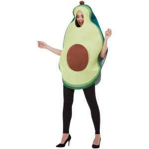 Avocado-Kostüm, Unisex | Avocado Kostüm Gréng Mat Hooded Tabard - carnivalstore.de