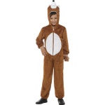 Kinder Unisex Fuchs Kostüm | Fox kostuum bruin met jumpsuit met capuchon - carnavalstore.de