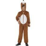 Kinder Unisex Fuchs Kostüm | Fox Kostüm Braun Mat Hooded Jumpsuit - carnivalstore.de