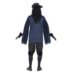 Musketier-Kostüm mit Zylinder-Navy-Handschuhen Überstiefel | Costume da moschettiere maschile - Carnivalstore.de