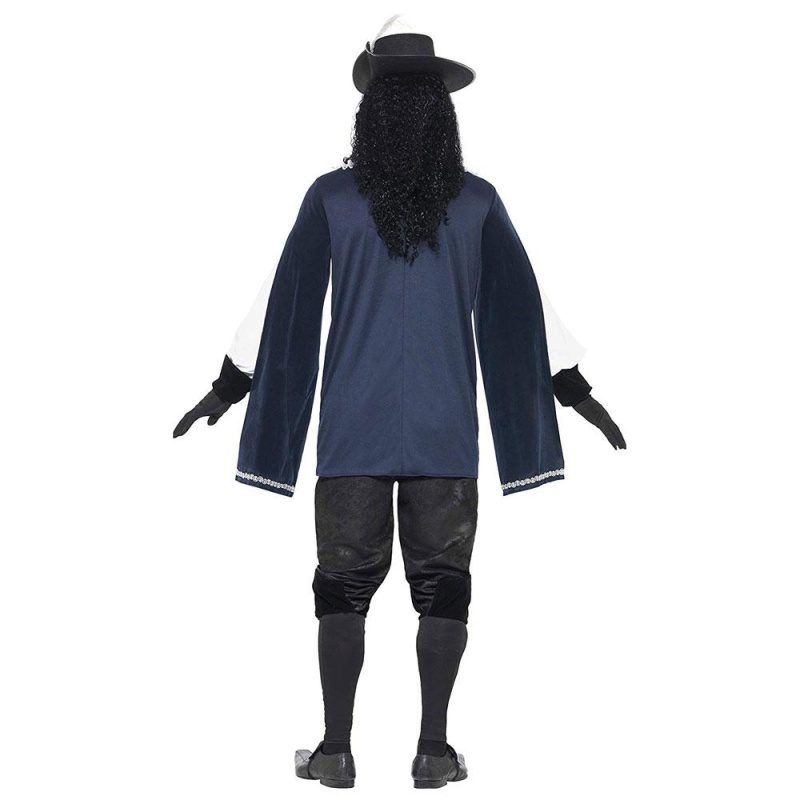 Musketier-Kostüm mit Zylinder-Navy-Handschuhen Überstiefel | Éadaí Fireann Musketeer - carnivalstore.de