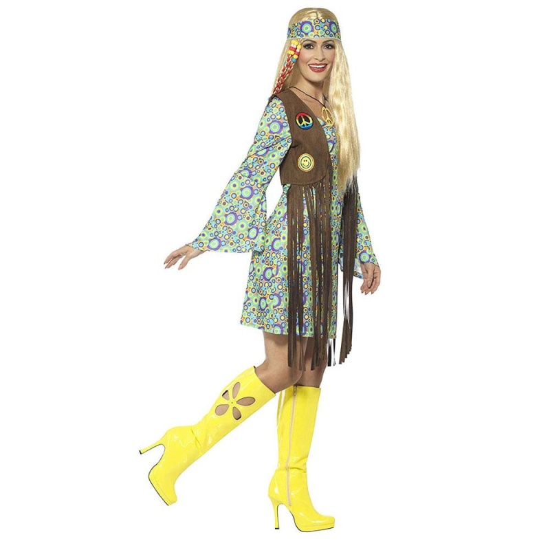 Damen 60er Jahre Hippie Chick Kostüm | 60-talls Hippie Chick Costume - carnivalstore.de