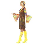 Dame 60er Groovy Lady Kostüm | Groovy Lady Brown des années 1960 - carnivalstore.de
