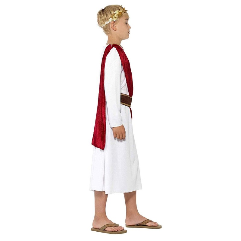 Kinder Römischer Junge Kostüm | Roman Costume White With Robe Belt - carnivalstore.de