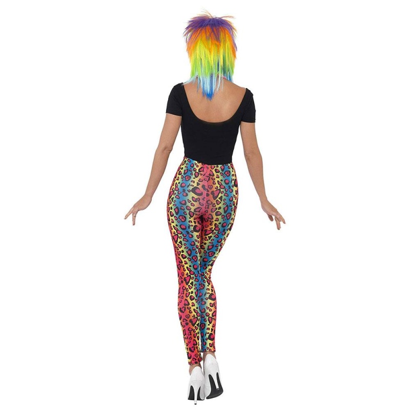 Damen Neon Leoparden Print leggingsit | Neon Leopard Print Leggingsit Moniväriset - carnivalstore.de