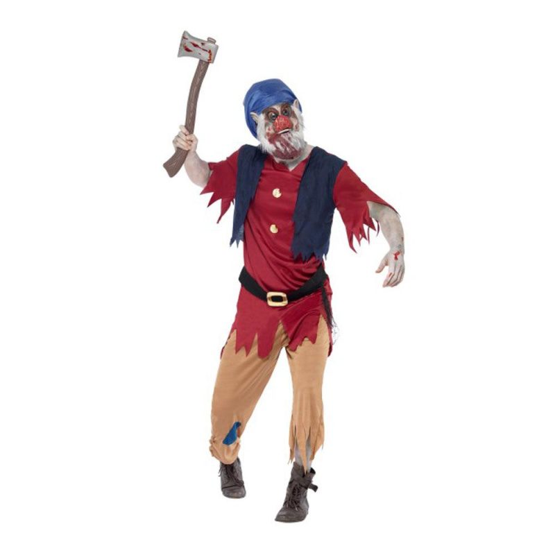 Costume de nain zombie, avec haut, gilet attaché, pantalon et masque - carnivalstore.de