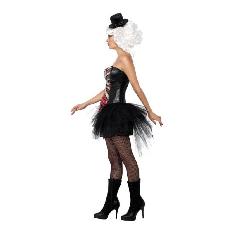 Grotesque Burlesque Corset, Zwart, met Latex Ribbenkast en Darm - carnavalstore.de