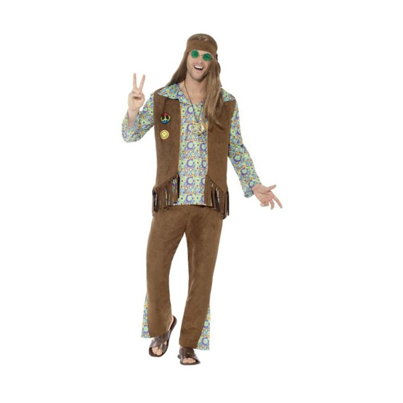 Herren 60er Jahre Hippie Kostüm | 60s Hippie Costume Multi-Coloured - carnivalstore.de