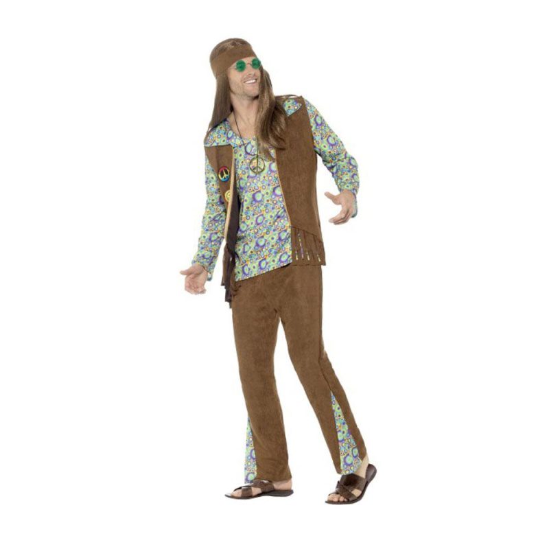 Herren 60er Jahre Hippie Kostüm | Fantasia de Hippie dos anos 60 multicolorida - carnavalstore.de