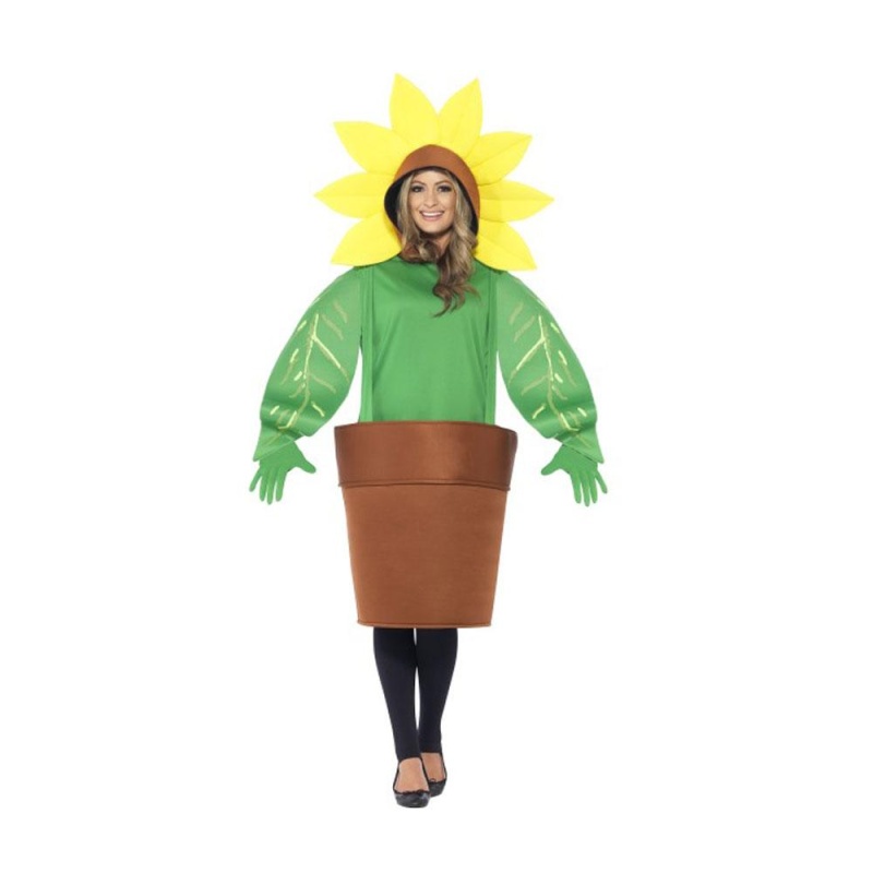 Saulespuķe Kostüm | Saulespuķu kostīms ar augšējo daļu ar piestiprinātu kapuci - carnivalstore.de