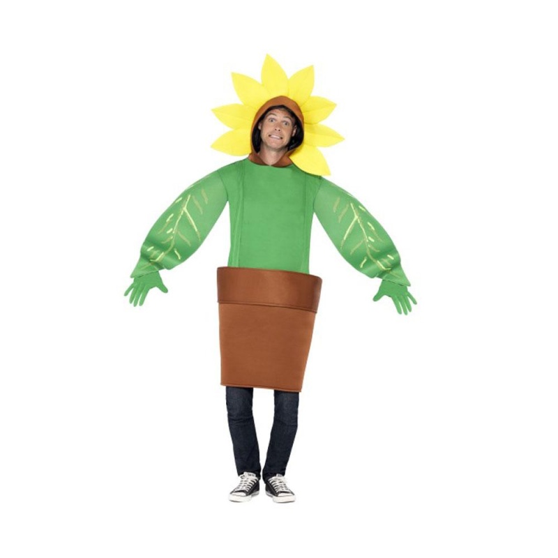 Saulespuķe Kostüm | Saulespuķu kostīms ar augšējo daļu ar piestiprinātu kapuci - carnivalstore.de