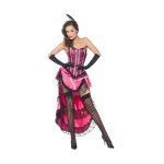 Fantasia Boutique Can Can Diva, Rosa, Espartilho Lace Up, Saia com Trem e Capacete - carnavalstore.de