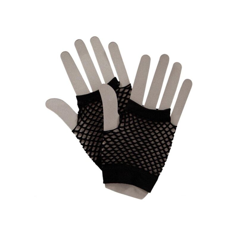 80's Punk Gloves Mesh Net Short Neon Punk - Carnival Store GmbH